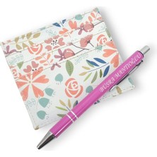 SürLaz Yılbaşı Hediyesi Desenli Suni Deri Kartlık ve Isme Özel Tükenmez Kalem