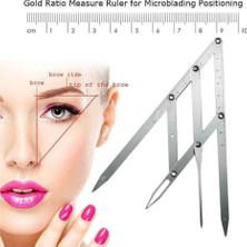 İlkyaz Fashion Microblading Simetrik ve Estetik Kaş Ölçüm Cetveli, Kalıcı Makyaj Altın Oran Pergeli 275