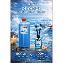 Freyr 100 ml Bambu Çubuklu Okyanus Oda Kokusu + 500 ml Yedek Dolum Likiti – Uzun Süre Kalıcı Ortam Kokusu