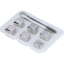 Akinco 6'lı Çelik Metal Kaplama Viski Taşı Soğutma Buz Küpü