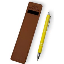 SürLaz Öğretmenler Günü Hediyesi Isme Özel El Yapımı Deri Kalem Kılıfı ve Isme Özel Tükenmez Kalem