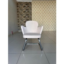 Sahmatra Broncos Ev ve Ofis Bekleme Sandalyesi | Misafir Koltuğu | Berjer | Sabit Ayak | Babyface Kumaş - Krem