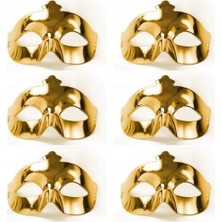 Akinco Altın Metalize Renk Düz Balo Parti Maskesi