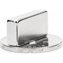 Akinco 50 Adet 20X10X5 mm Neodyum Magnet N35 Güçlü Mıknatıs Köşeli Dayanıklı Nikel Kaplama