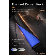 E-BİZ Emniyet Kemeri Kılıfı 2 Adet Deri Carbon Yumuşak Dolgulu Boyun Konfor Emniyet Kemer Pedi