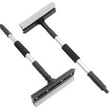 Nuvvo Sosoport 2 Adet Uzatılabilir Saplı Taraflı Pencere Temizleyici Sünger ve Kauçuk Cam Sileceği Araba Ön Cam ve Ev Camları Fonksiyonlu Temizlik Aracı Çeşitli Stiller