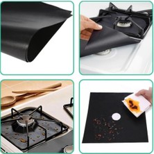 Akinco Ocak Koruyucu Folyo Yanmaz Yapışmaz 4'lü Set Siyah Renk