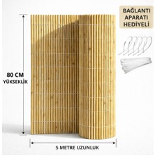 Polynaturel Hasır Bahçe Çiti Balkon Çiti 80 cm x 5 Metre Balkon Çiti Gölgelik Doğal Kamış Hasır