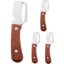 Nuvvo 4 Parçalı Mutfak Sebze Soyacağı ve Şişe Açacağı Seti - 2' 1 Arada Meyve Sıyırıcı - Kaymaz Ahşap Sap - Kokteyl Süslemesi Için Kolay Sağlayan