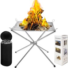 Munico Kamp, Açık Hava Yürüyüş Barbekü Piknik Için Odun Yakma Katlanabilir Şömine Katlanabilir Ateş Çukuru