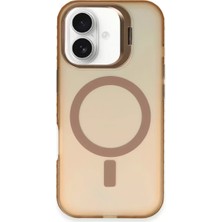 Senka Newface Iphone 16 Plus Kılıf Primera Magsafe Standlı Kapak - Gold