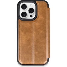 Senka Newface Iphone 14 Pro Kılıf Flip Cover - Taba