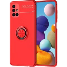 Prativas Galaxy M51 Kılıf Range Yüzüklü Silikon - Kırmızı