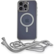 Prativas Iphone 14 Kılıf Divo Askılı Magsafe Kapak - Gümüş