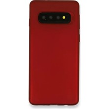 Senka Newface Samsung Galaxy S10 Plus Kılıf First Silikon - Bordo