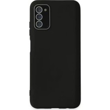 Senka Newface Samsung Galaxy A03S Kılıf Lansman Glass Kapak - Siyah