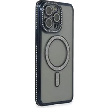 Senka Newface Iphone 15 Pro Kılıf Joke Simli Magneticsafe Kılıf - Lacivert