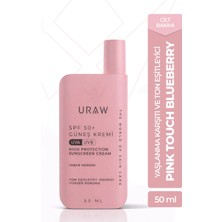 Uraw Pink Touch Blueberry | Yaşlanma Karşıtı & Ton Eşitleyici Pembe Bazlı Güneş Koruyucu Krem 50 ml