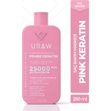 Uraw Pink Keratin Saç Maskesi | Nemlendirici & Onarıcı Saç Bakım 250 ml