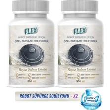 Flex Robot Süpürge Yüzey Temizleme Solüsyonu 500 ml X2 Adet | Moplu Robotlar ile Uyumlu | Düşük Köpük | Beyaz Sabun