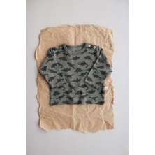 Oh la la Koala For Little Ones Dinozor Baskılı Düğme Detaylı Bebek Üst