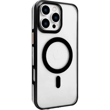 Prativas Iphone 16 Gleam Pc Sert Magsafe Kılıf - Şeffaf-Siyah