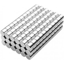 Akinco 100 Adet 4x4 mm Yuvarlak Neodyum Mıknatıs N35 Güçlü Magnet Nikel Kaplama
