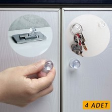 İsingir Shopping 4 Adet Kristal Tasarımlı Çok Amaçlı Yapışkanlı Tutacak Buton