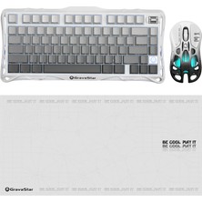 Gravastar K1 Mekanik Gaming Klavye, M1 Pro Kablosuz Optik Mouse ve Mousepad Oyuncu Seti, Gradient White