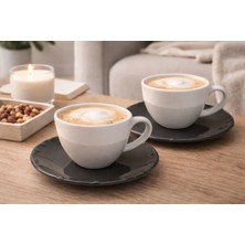 Aşkana El Yapımı Seramik Fincanı Takımı 2 Kişilik Tabaklı Fincan Seti,çay,nescafe,kahve,latte Kupası