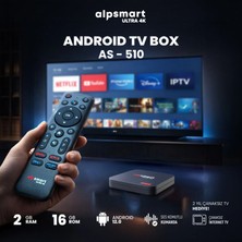 Alpsmart AS510 Android Tv Box Ses Komutlu Kumanda 2gb Ram 16 GB Hafıza