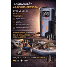 Munico 12.000 Mah Powerbank Jump Starter Akü Takviye ve Hava Kompresörü Usb-C Hızlı Şarjlı Powerbank