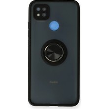 Fiberliz Newface Xiaomi Redmi 9c Kılıf Montreal Yüzüklü Silikon Kapak - Siyah