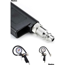 Munico Saatli Hava Tabancası 0-8.5 Bar 0-120 Psi Hassas Manometreli Profesyonel Lastik Basınç Ölçer 500 mm