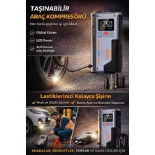 Munico Taşınabilir Powerbank Jump Starter 12.000 Mah LED Işıklı Kompresörlü Çok Amaçlı Powerbank Jump Start