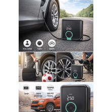 Munico Tüm Araçlara Uyumlu Hava Pompası Powerbank Özellikli 4000MAH Şarj Lastik Basınç Gösterge Çok Amaçlı