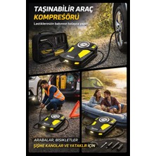 Munico Analog Gösterge Ekranlı Araç Lastik Pompası Fenerli Kompresör Profesyonel Analog Basınç Gösterge