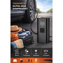 Munico Şarjlı Dijital Oto Hava Kompresörü 150 Psı Dual Güç Modu Araç ve Motosiklet Için Dijital Ekranlı