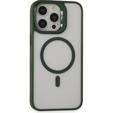 Fiberliz Joko Apple iPhone 15 Pro Kılıf Roblox Lens Magsafe Standlı Kapak - Koyu Yeşil