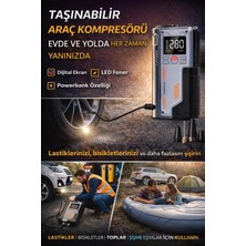 Munico Araç Akü Takviye Powerbank 12.000 Mah Çantalı Jump Starter ve Kompresör Çok Fonksiyonlu Akü Takviye