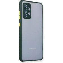 Fiberliz Newface Samsung Galaxy A72 Kılıf Miami Şeffaf Silikon - Koyu Yeşil