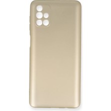 Fiberliz Newface Samsung Galaxy M51 Kılıf First Silikon - Gold