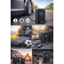 Munico Dijital Ekranlı Şarjlı Araç Hava Kompresörü 150 Psı Powerbank Fonksiyonlu Taşınabilir Dijital Lastik