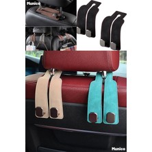 Munico Araç Koltuk Askısı Suni Deri Yüzeyli Metal Mıknatıslı 360° Döner Kanca ile Pratik Düzenleyici