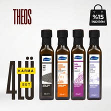Egenatura Theos: Chia Tohumu+Kabak Çek.+Üzüm Çek.+Keten Tohumu Yağı 250 Ml.x4 Adet Soğuk Sıkım Cam Şişe