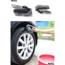 Munico Saplı Halı Koltuk ve Araç Temizlik Fırçası Ergonomik Saplı Dayanıklı Kıl Yapısı ile Derinleme