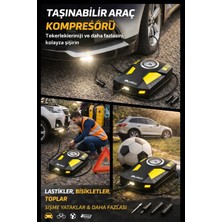 Munico Analog Gösterge Oto Kompresör Çok Amaçlı Şişirme Pompası Mini Fenerli Analog Basınç Göstergeli Oto