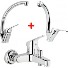 Akinco Mix Banyo Bataryası Lavabo - Evye 3 Lü Avantajlı Set