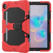 Fiberliz Newface Samsung Galaxy P610 Tab S6 Lite 10.4 Kılıf Griffin Tablet Kapak - Kırmızı