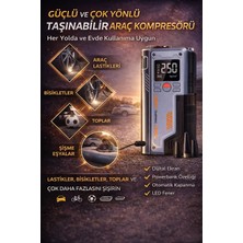 Munico 150 Psı Hava Kompresörlü Araç Akü Takviye Powerbank Jump Starter Taşınabilir Hava Pompası